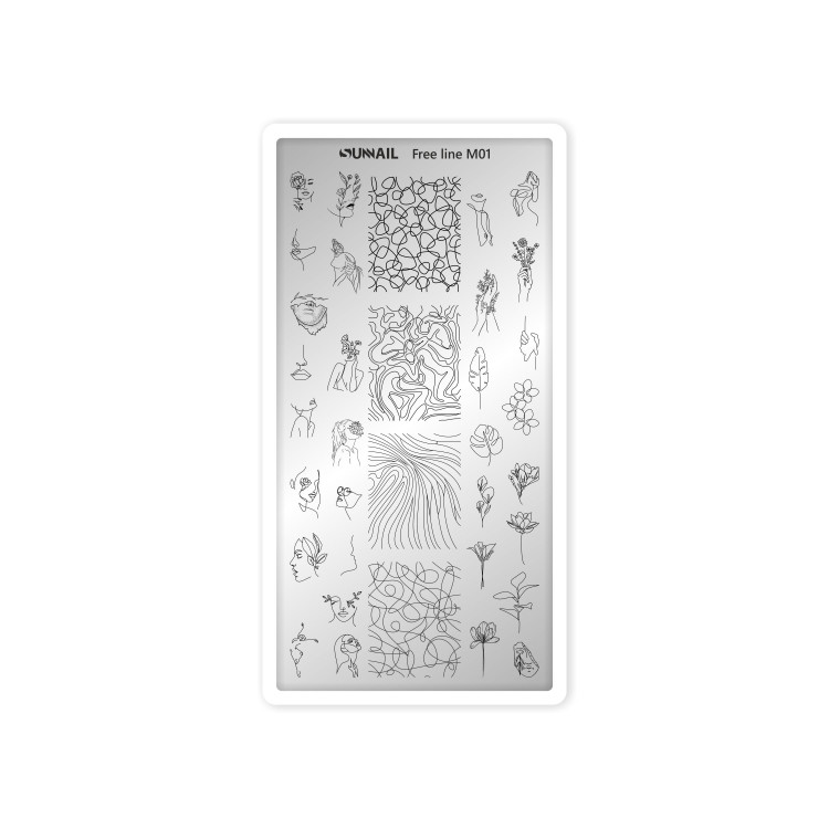 Пластина для стемпинга "Free line M01" Sunnail