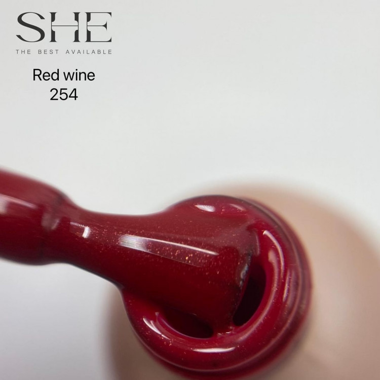 Гель-лак RED WINE 254 SHE, 10 мл